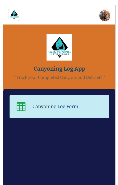 Free Canyoning Resume App, Apple & Android:  Track your Canyons