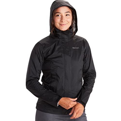 MARMOT Women’s PreCip Rain Jacket | Lightweight, Waterproof, Black, Medium